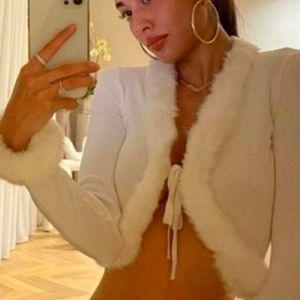 New Fur Crop Jacket XS White